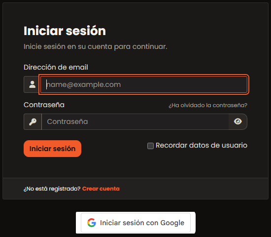 Pantalla de ingreso al área de clientes de NeaTech